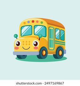 A Cute School Bus Vector Illustration - Ideal for T-shirt Design, Hoodie Design, Pillow Cover Design, and More