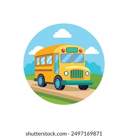 A Cute School Bus Vector Illustration - Ideal for T-shirt Design, Hoodie Design, Pillow Cover Design, and More