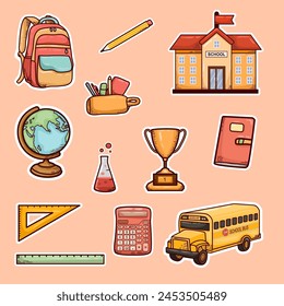 Lindo Doodle de la Escuela Ilustración vectorial
