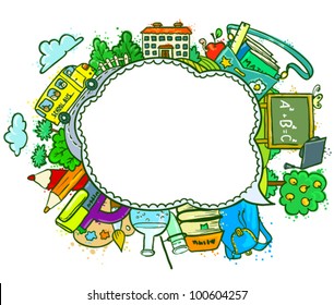 Cute school (education) speech bubble