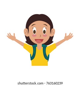 Cute school girl cartoon