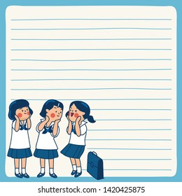 Cute school kids illustration elements for notebook, diary, stickers and planner : Vector Illustration