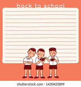 Cute school kids illustration elements for notebook, diary, stickers and planner : Vector Illustration