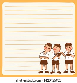 Cute school kids illustration elements for notebook, diary, stickers and planner : Vector Illustration