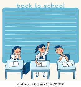 Cute school kids illustration elements for notebook, diary, stickers and planner : Vector Illustration