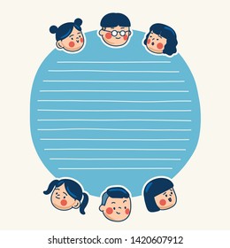 Cute school kids illustration elements for notebook, diary, stickers and planner : Vector Illustration