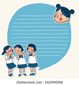 Cute school kids illustration elements for notebook, diary, stickers and planner : Vector Illustration