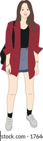 Cute school people Cartoon, Vector illustration school people on a white background. Drawing for children
