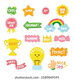 Cute school reward stamp encouragement good job for kids