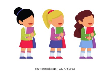 ilustración vectorial de escuela secundaria linda