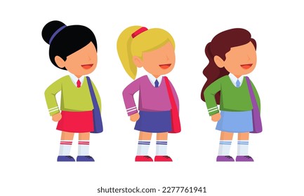 ilustración vectorial de escuela secundaria linda