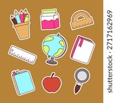 cute school supplies stickers suitable for kids
