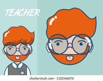 Cute school teacher cartoon