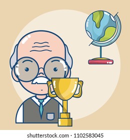 Cute school teacher cartoon