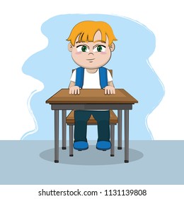 Cute schoolboy cartoon