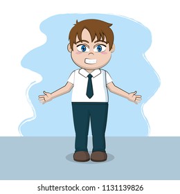 Cute schoolboy cartoon