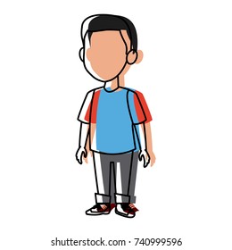Cute schoolboy cartoon