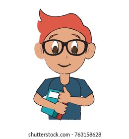 Cute schoolboy cartoon