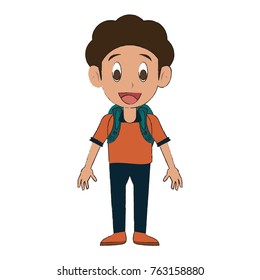 Cute schoolboy cartoon