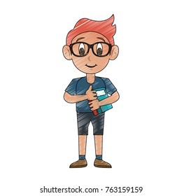 Cute schoolboy cartoon