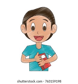 Cute schoolboy cartoon