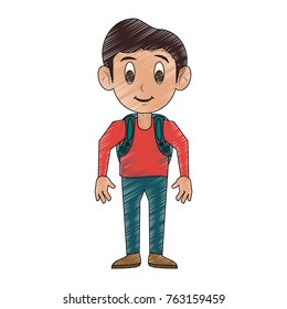 Cute schoolboy cartoon