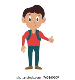 Cute schoolboy cartoon