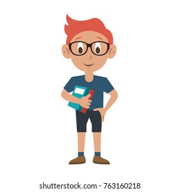 Cute schoolboy cartoon