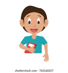Cute schoolboy cartoon