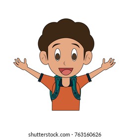Cute schoolboy cartoon