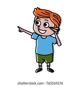 Cute schoolboy cartoon