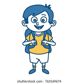 Cute schoolboy cartoon