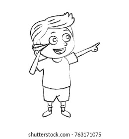 Cute schoolboy cartoon
