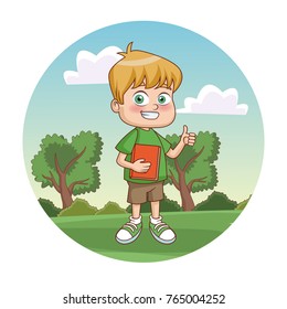 Cute schoolboy cartoon