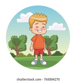 Cute schoolboy cartoon