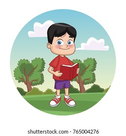 Cute schoolboy cartoon