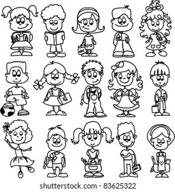 Cartoon Students Stock Vector (Royalty Free) 83343952 | Shutterstock