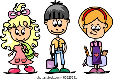 cute schoolboys and schoolgirls