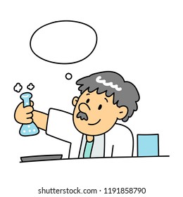 cute scientist in lab.illustration vector