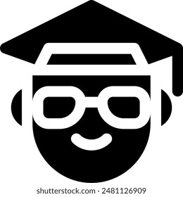 Cute Scientist Solid Icon Illustration