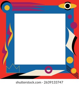 cute sci-fi colorful background illustration template borders and frames look good to your project with high quality