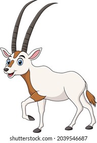 Dibujo vectorial de dibujos animados de animales de Cute Scimitar Oryx