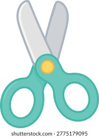 Cute scissors flat icon for school, craft and office use