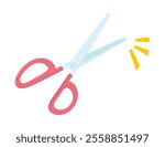 Cute Scissors Illustration Scissors Icon.