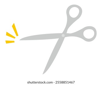 Cute Scissors Illustration Scissors Icon.