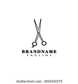 süße Schere Logo-Cartoon-Design-Ikone Moderne schwarze Illustration