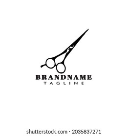 cute scissors logo cartoon symbol icon modern black vector illustration