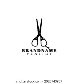 süße Schere Logo-Design-Symbol Moderne schwarze Vektorgrafik