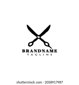 cute scissors logo flat design icon modern black vector illustration