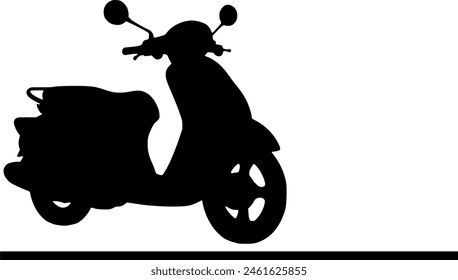 Cute Scooty Silhouette Vector Illustration for Designs and Graphics, Scooter Silhouette Vector Illustration for Graphic Design Projects